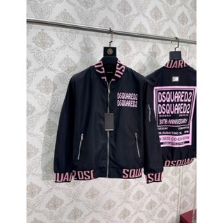 Áo Khoác DSQ Chữ Hồng Mẫu Mới 2025-Áo Khoác Gió In Nổi Bo Viền Full Chữ - Áo Hoodie Vẩy Sơn Boy Phố New 2025