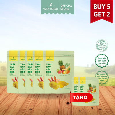 [MUA 5 TẶNG 2] Combo 5 Trái cây sấy dẻo we'natur 100g ( Tặng 2 Trái cây sấy dẻo  100g)