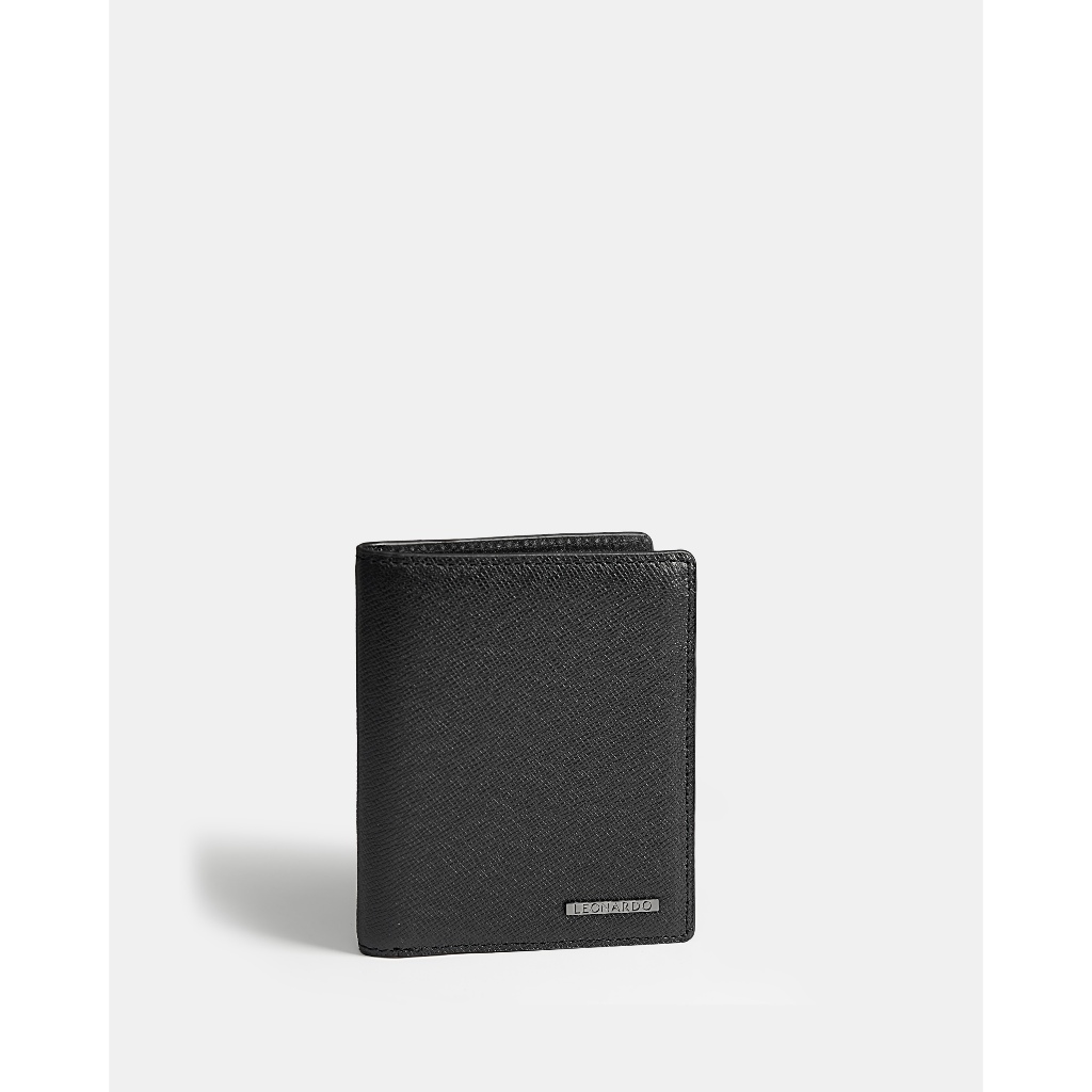 [Võ Hà Linh x Leonardo] Ví da nam Leonardo Mini Mercury dáng đứng da Taiga hạt mịn bền đẹp dùng hằng