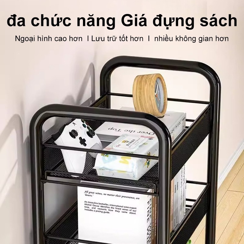 Kệ bếp sàn nhà nhiều tầng Xe đẩy di động Giỏ lưu trữ rau quả đa năng Kệ gia dụng3-4-5 tầng | BigBuy360 - bigbuy360.vn