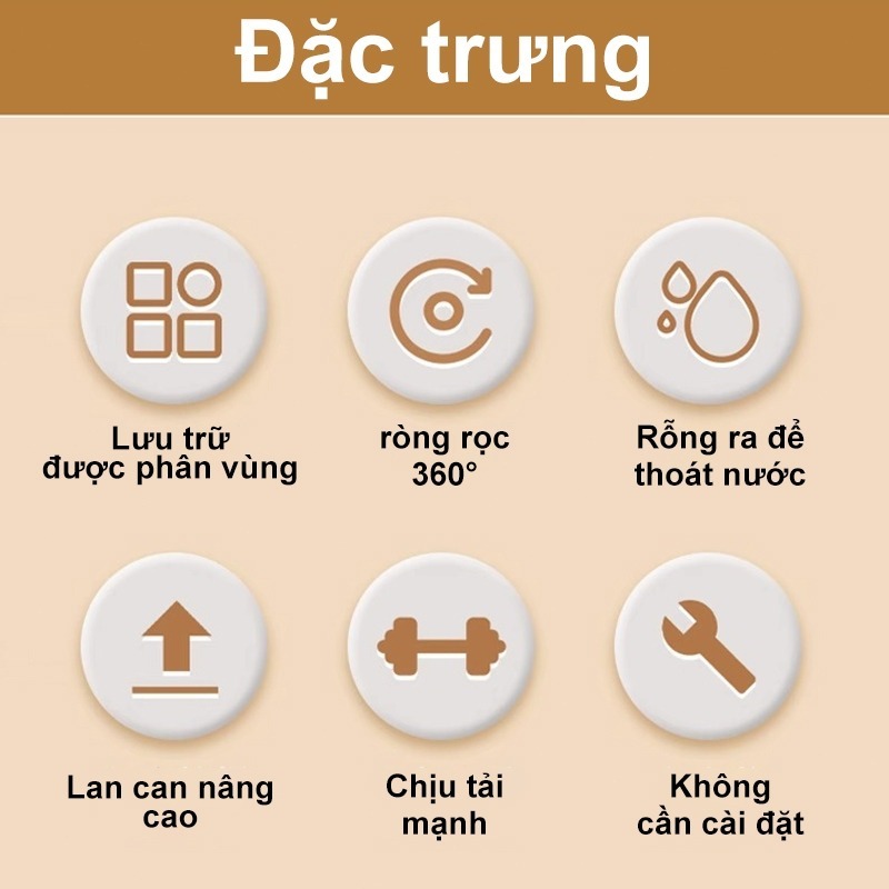 Kệ bếp sàn nhà nhiều tầng Xe đẩy di động Giỏ lưu trữ rau quả đa năng Kệ gia dụng3-4-5 tầng | BigBuy360 - bigbuy360.vn