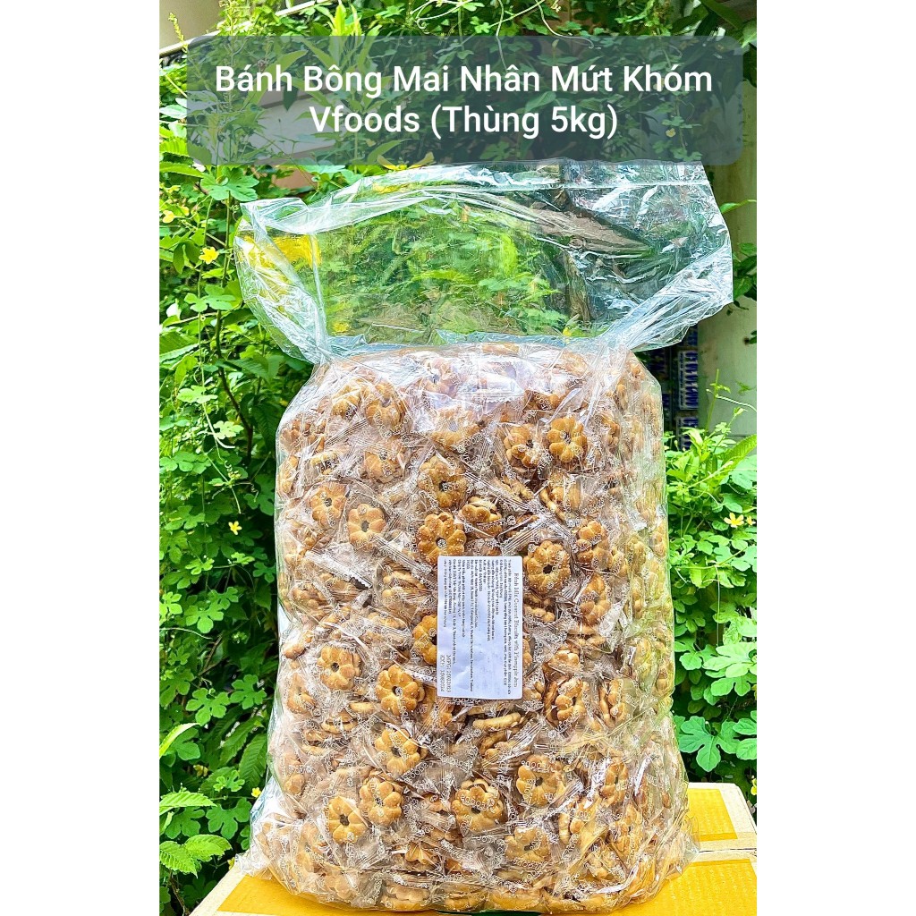 [ THÙNG 5KG ] BÁNH BÔNG MAI NHÂN MỨT KHÓM VFOODS THÁI LAN - [  CHUẨN THÁI LAN ]