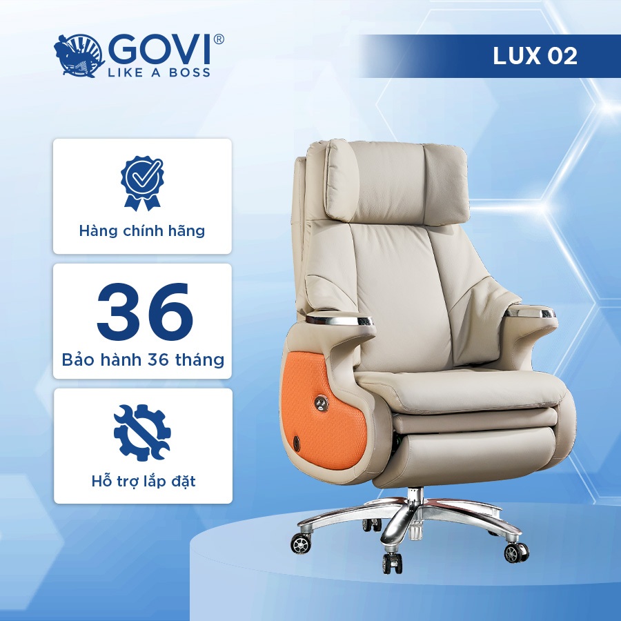 Ghế da giám đốc cao cấp có massage Govi Lux 02