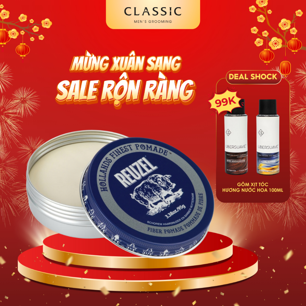 Sáp vuốt tóc Reuzel Fiber Pomade