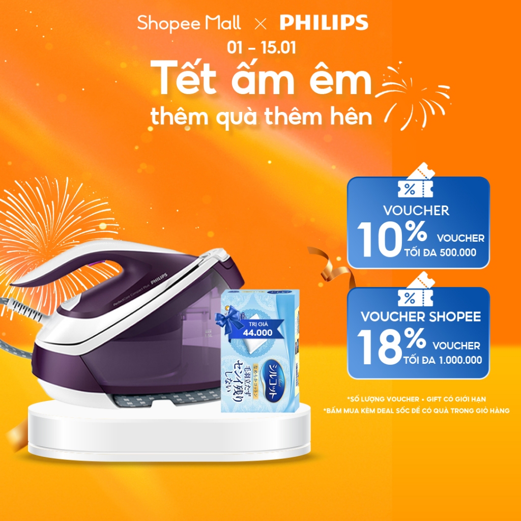 Bàn ủi bộ tạo hơi nước PHILIPS GC7933 /30 ủi phẳng nhanh chóng - Hàng Chính Hãng