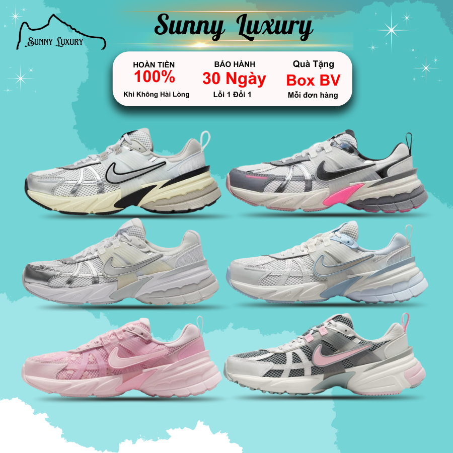 Giày Chạy Bộ_Nike V2K Run Các Phối Màu Hottrend Đế Êm Cao 5cm Full Size Nam Nữ