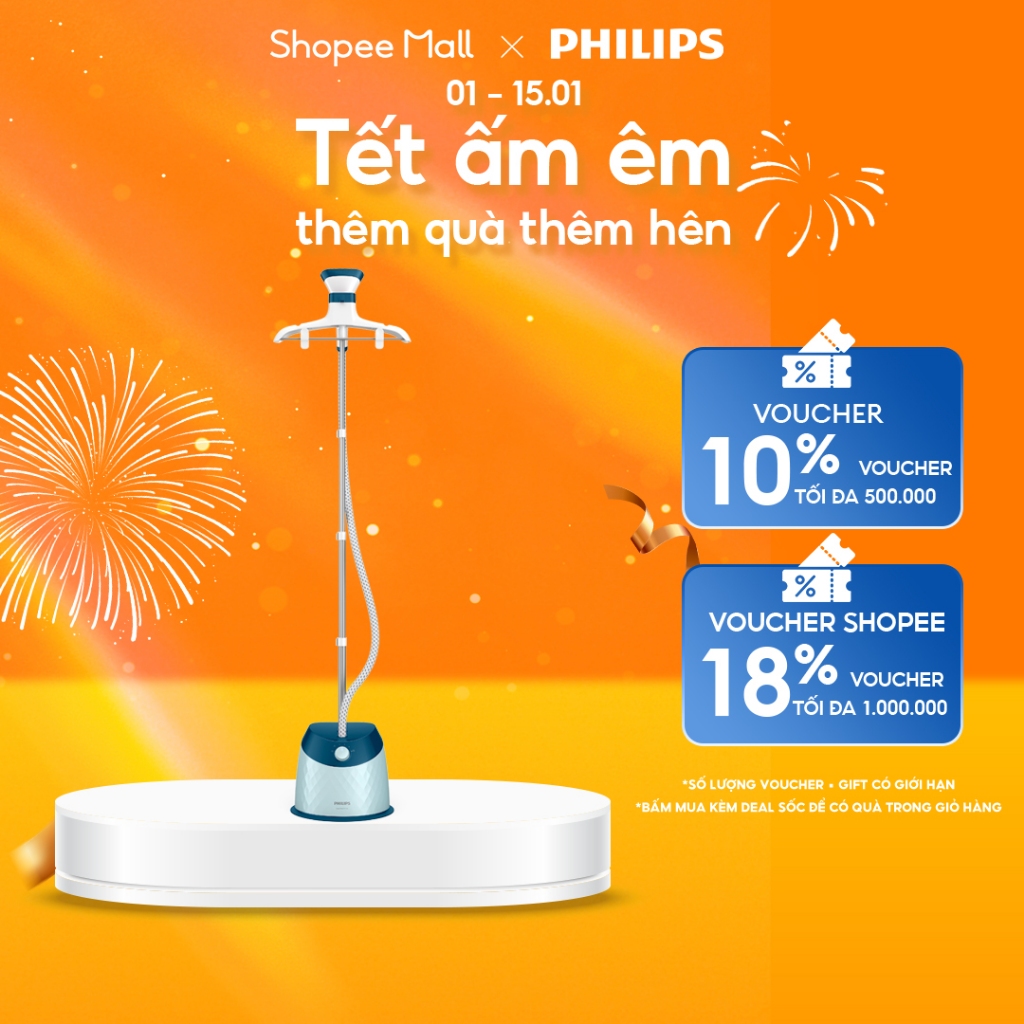 Bàn Ủi Hơi Nước đứng PHILIPS GC518 1600W Xanh - Hàng Chính Hãng