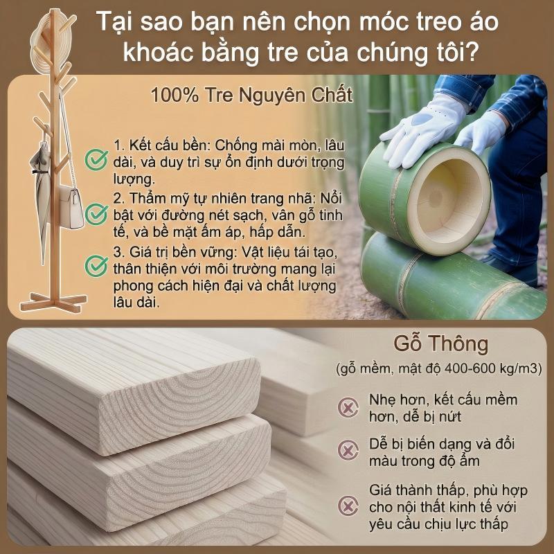 LACCOHUG Cây Treo Quần Áo Đứng Gỗ Thông Móc Quần Áo Gỗ Thiết Kế Lắp Ráp Hiện Đại Trang Trí Nhà Cửa | BigBuy360 - bigbuy360.vn