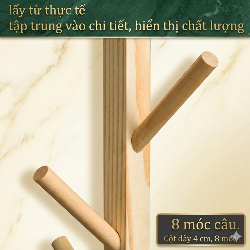 LACCOHUG Cây Treo Quần Áo Đứng Gỗ Thông Móc Quần Áo Gỗ Thiết Kế Lắp Ráp Hiện Đại Trang Trí Nhà Cửa | BigBuy360 - bigbuy360.vn