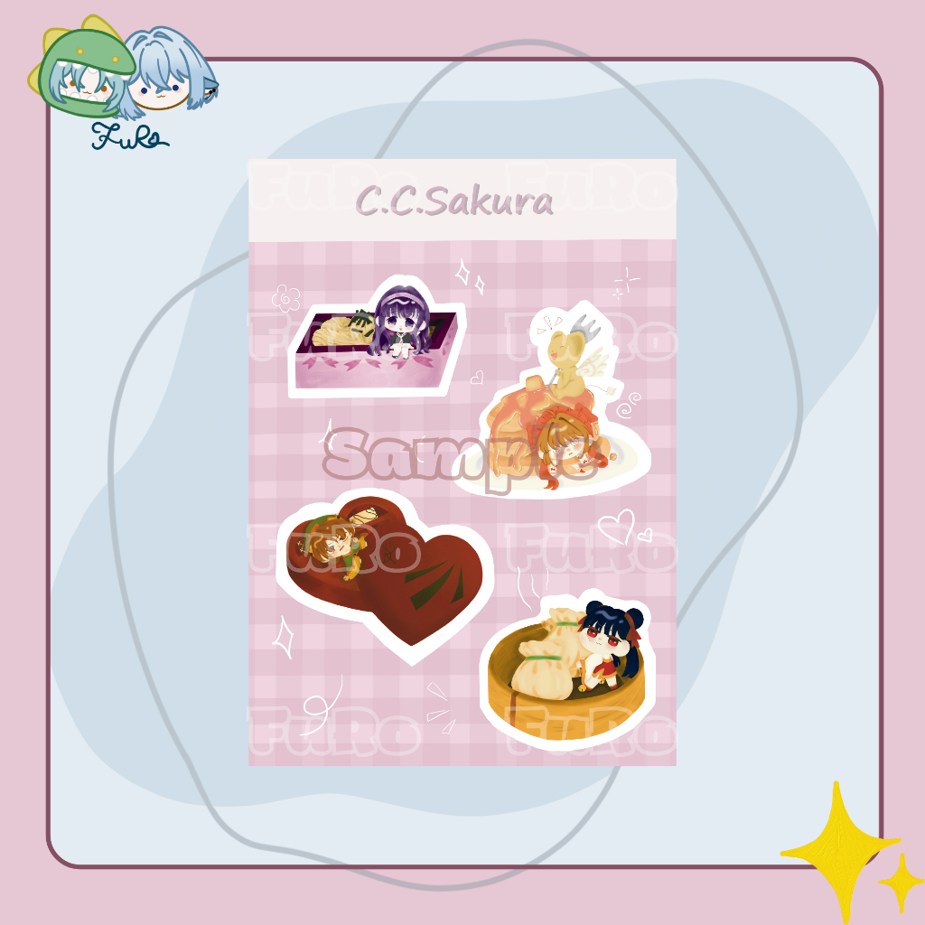 Sticker Sakura - Sticker A6 cán kim tuyến Bling Bling - Sticker Cardcaptor Sakura - FuRotheArtist