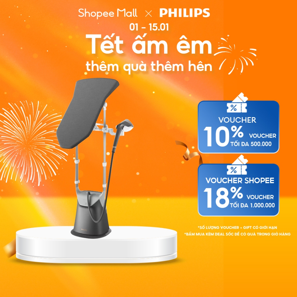 Bàn Ủi Hơi Nước Đứng Cao Cấp Philips GC628/80 All in one 8000 series | OptimalTemp|2400W