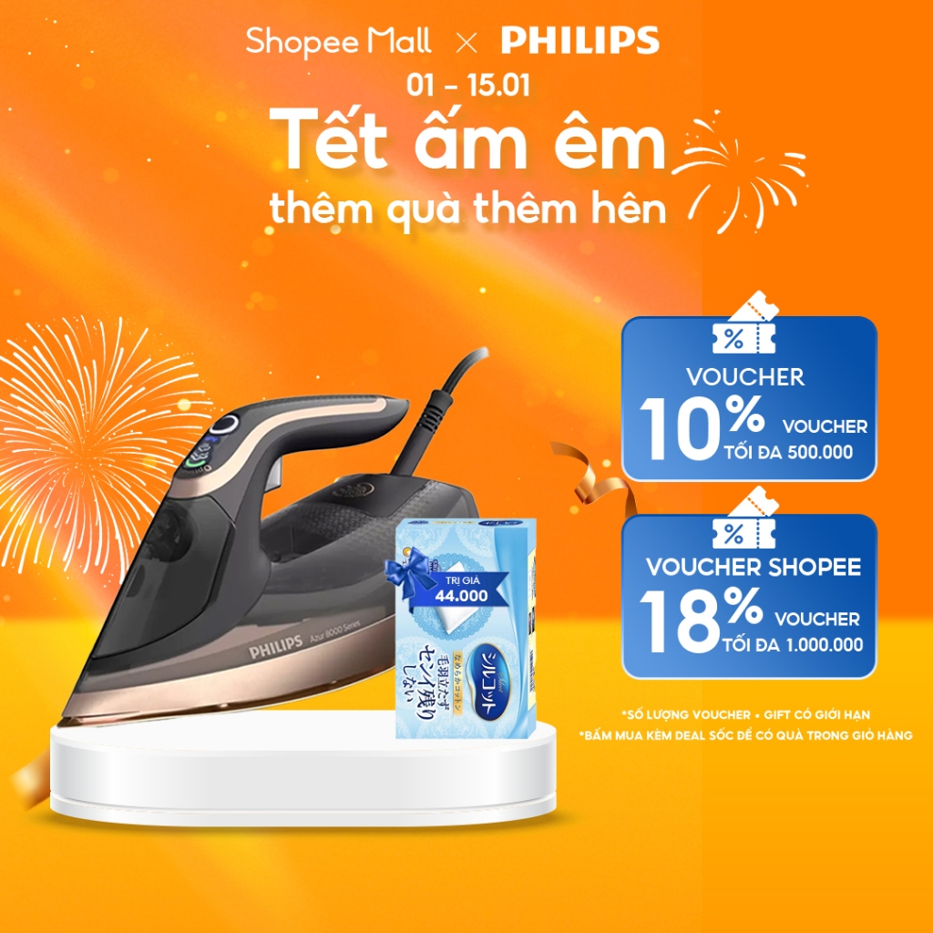 Bàn ủi hơi nước Philips DST8041/80 - Công suất 3000W, Dung lượng bình chứa 350ml
