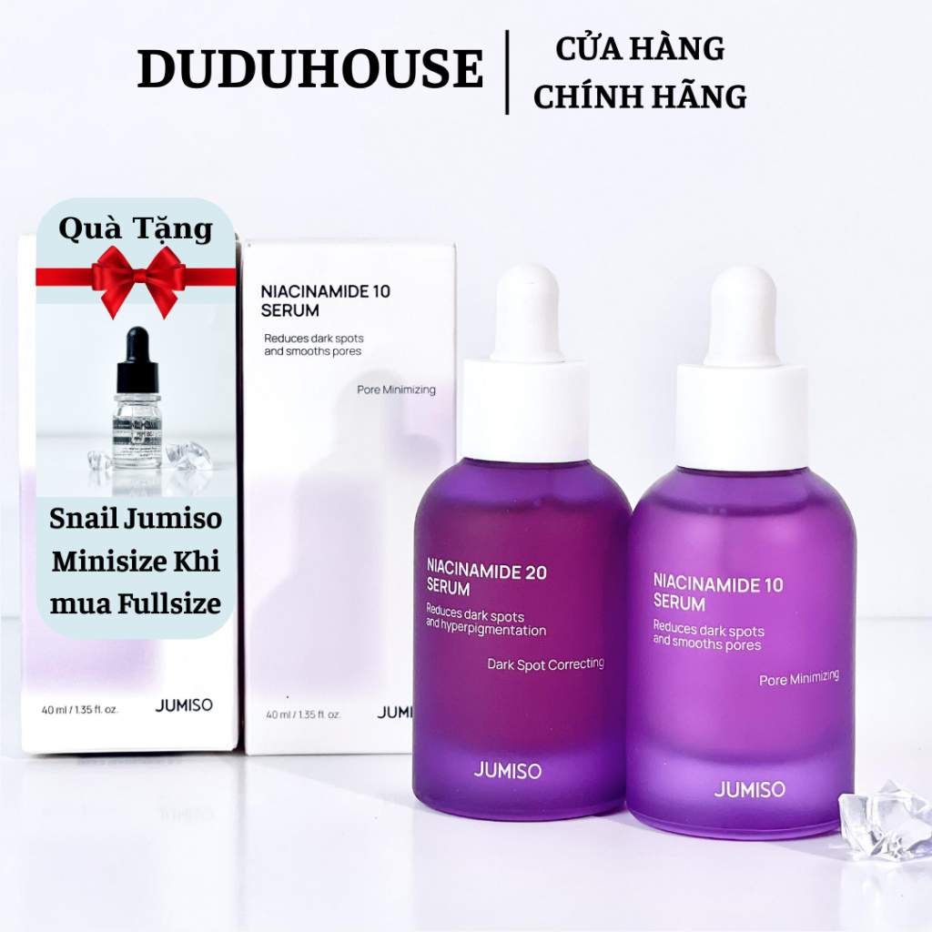 Tinh Chất Jumiso Niacinamide 10/20% Serum Kiềm Dầu Dưỡng Sáng Mờ Thâm 40ml Duduhouse