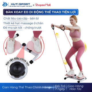 Bàn Xoay Eo Bụng Đa Năng 3 Trong 1 Kèm Theo Dây Kháng Lực, Tích Hợp Massage Chân-Tập Thể Dục Tại Nhà