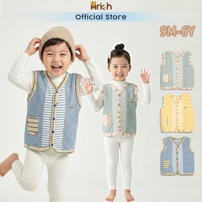 Áo ghi lê trẻ em chần bông  Arich, ghi lê em bé  mềm êm cho bé trai, gái size từ 9 tháng đến 6 tuổi