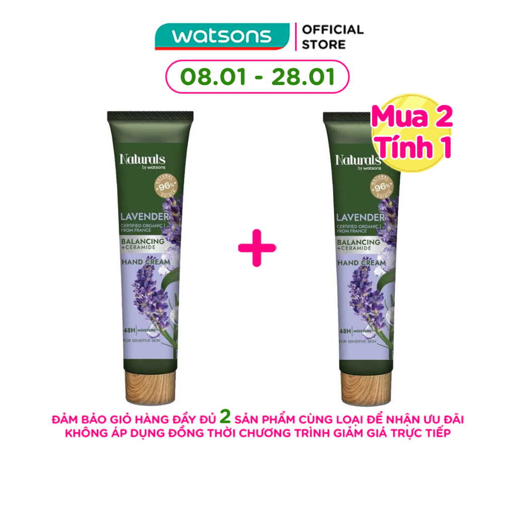 Kem Dưỡng Tay Naturals By Watsons Balancing Cân Bằng Độ Ẩm Chiết Xuất Lavender 30ml