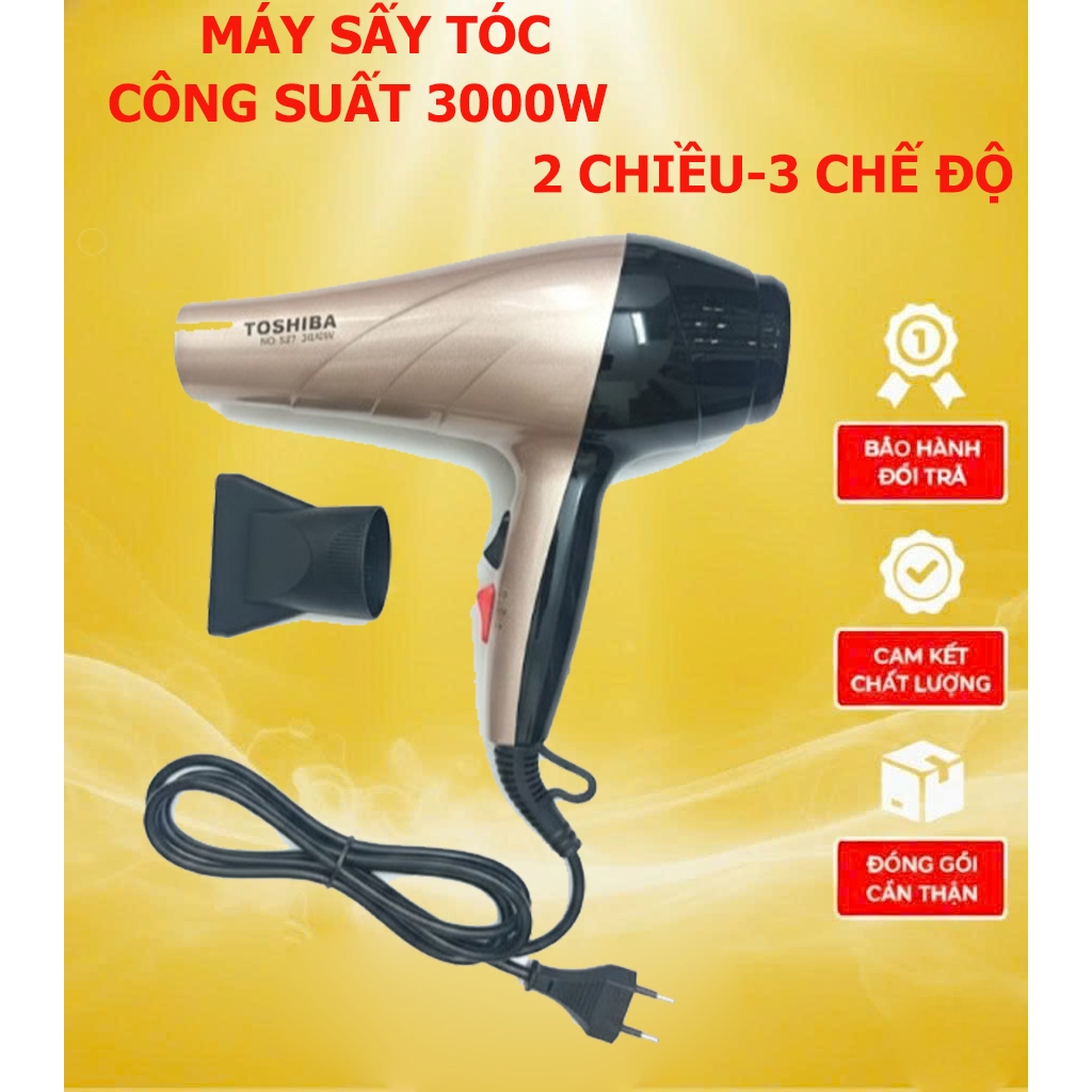 Máy sấy tóc 2 chiều công suất 3000w, 3 chế độ gió Bảo vệ tóc, Sấy nhanh khô, siêu tiện lợi