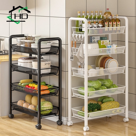 Kệ Để Đồ Đa Năng 3/4/5 Tầng Nâng Cấp Bằng Sắt, Kệ bằng lưới thép có bánh xe
