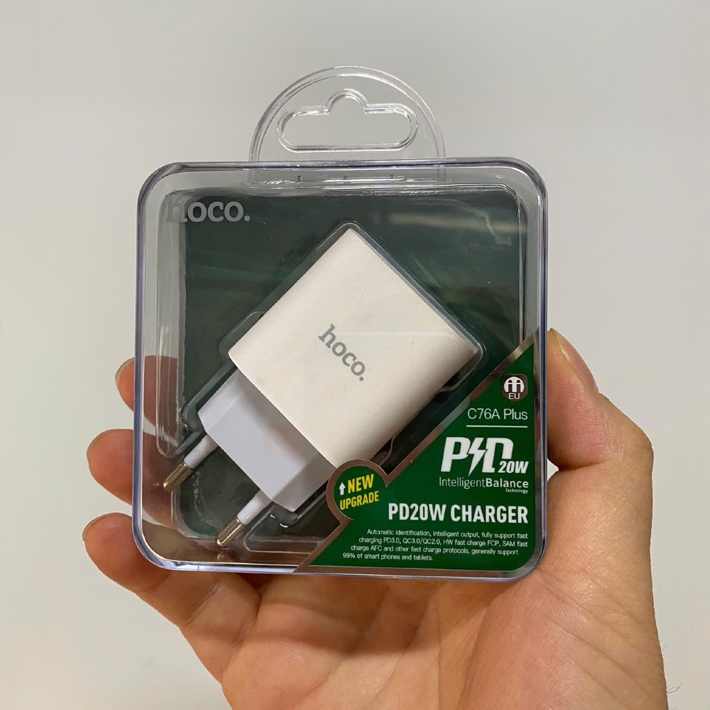 Củ sạc nhanh PD 20W C76A Plus - Chân tròn, đầu ra chân type C