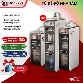 Tủ nhà tắm THANG TỐT STORE 2026 thiết kế 3-4-5 tầng, chất liệu nhựa ABS, màu trắng