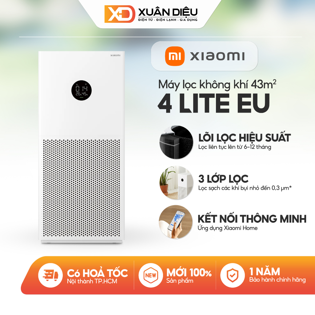 [K4] Máy Lọc Không Khí Xiaomi Smart Air Purifier 4 LITE EU｜Lọc hạt mịn 0.3μm, điều khiển cực tiện lợi