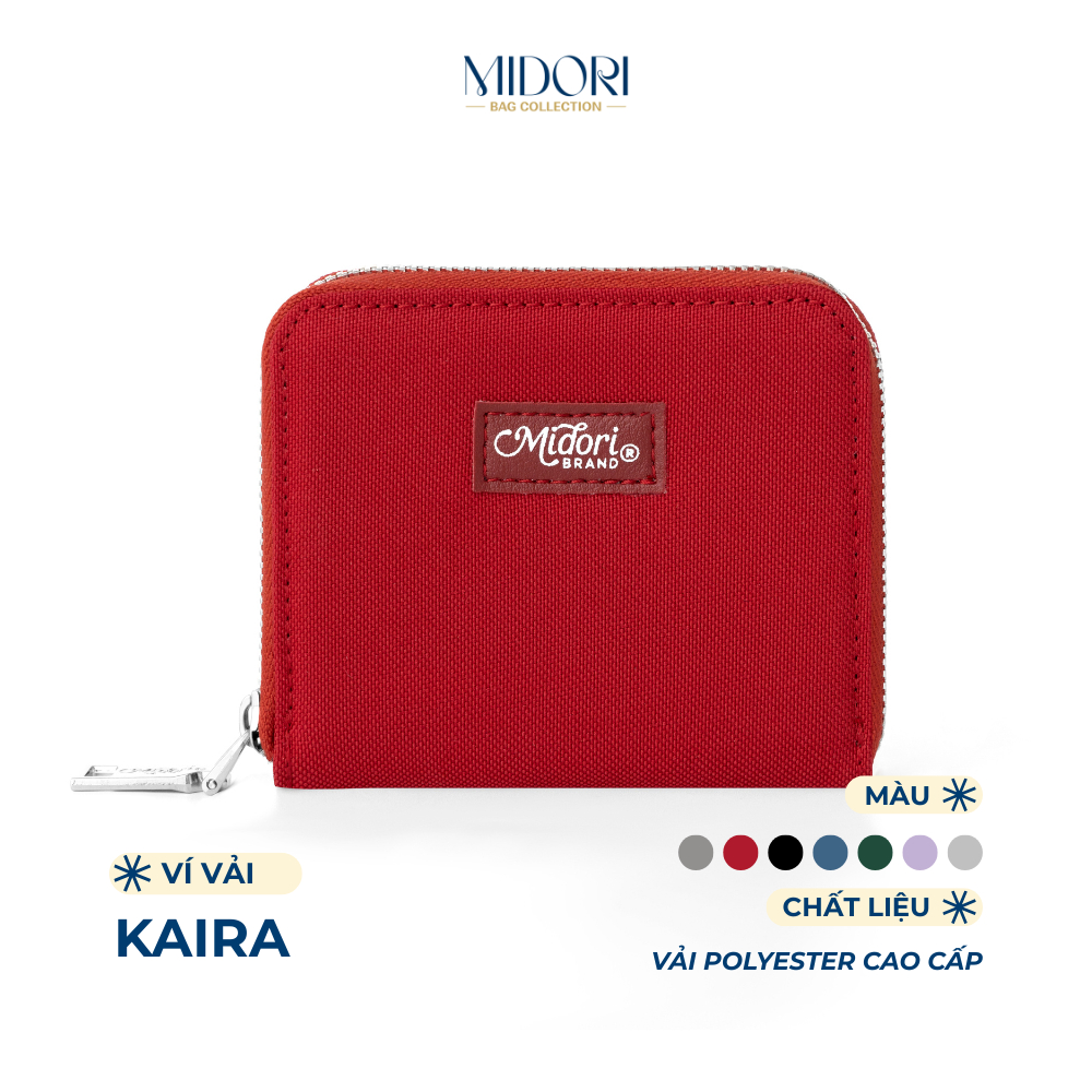 Ví Vải Ngang Nam Nữ KAIRA Bóp Cầm Tay Đựng Tiền Thẻ Nhiều Ngăn Polyester | MIDORI BAG COLLECTION