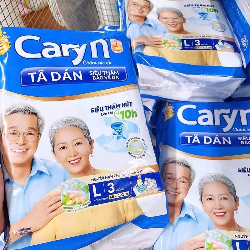 [Top Value] Combo 2 Bịch 3 Miếng Bỉm Dán Caryn Cho Mẹ Sau Sinh L3 - Tã Dán Người Cao Tuổi ( Bịch Màu Xanh)