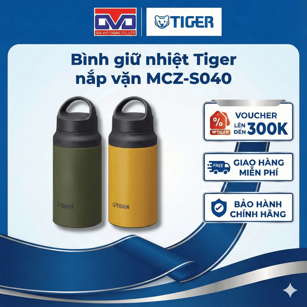 Bình giữ nhiệt lưỡng tính 400ml Tiger - Nắp bật một chạm, khóa an toàn - MCZ-S040 - Hàng chính hãng