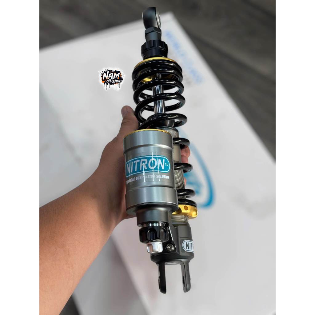Phuộc Nitron Đông Nam Á V2 bình dầu xéo cho Lead/Vario/Vision (đen bình xám)