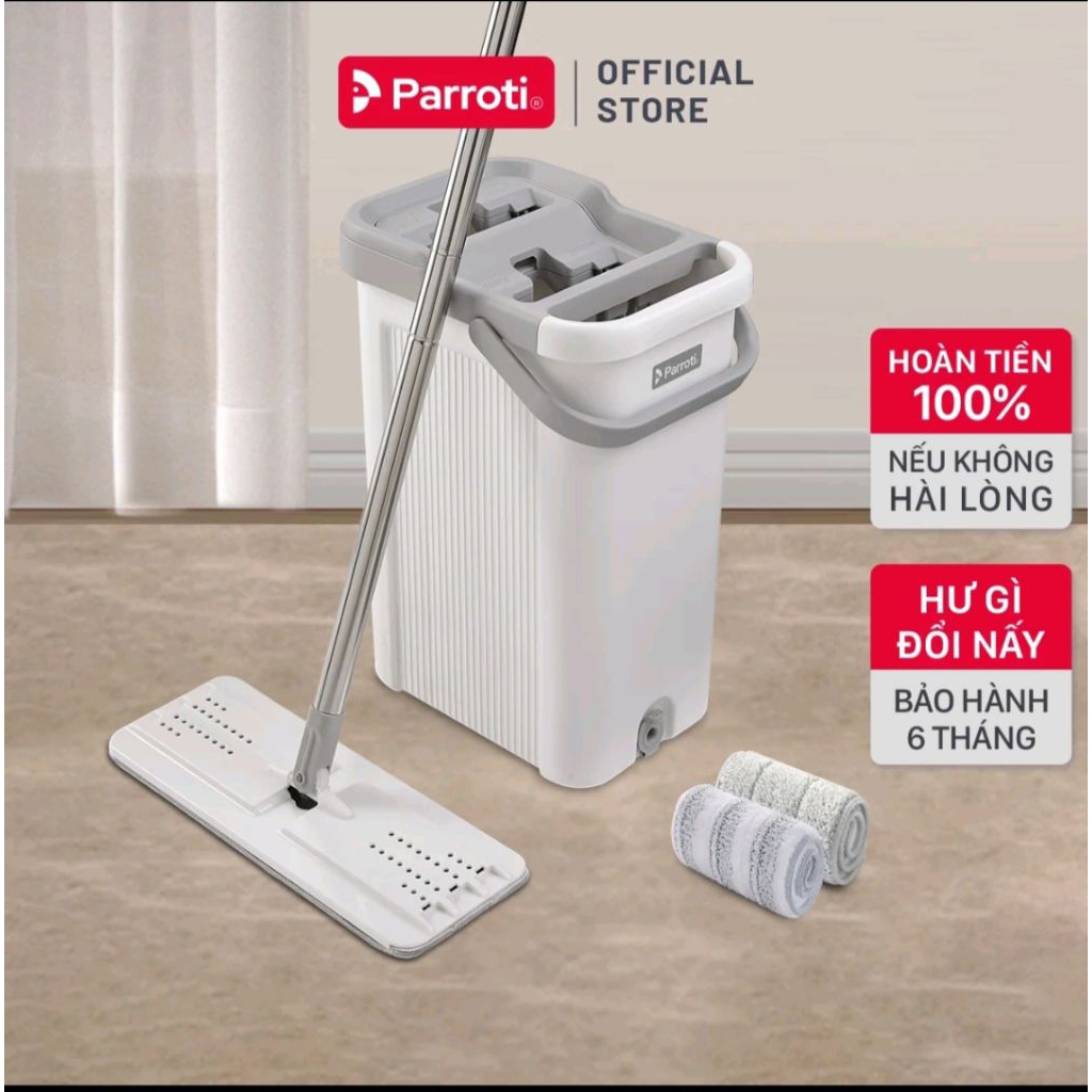 Bộ Cây Lau Nhà Thông Minh Tự Vắt, Bộ Lau Nhà, Chổi Lau Sàn 360 Độ - Parroti ProMAX PX01