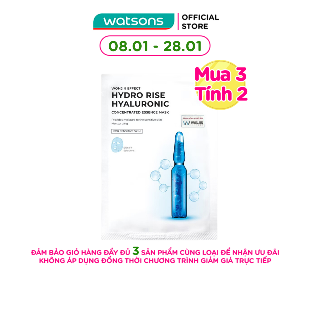 Mặt Nạ Wonjin Cấp Ẩm Chuyên Sâu Effect Hydro Rise Hyaluronic Concentrated Essence Mask 30g