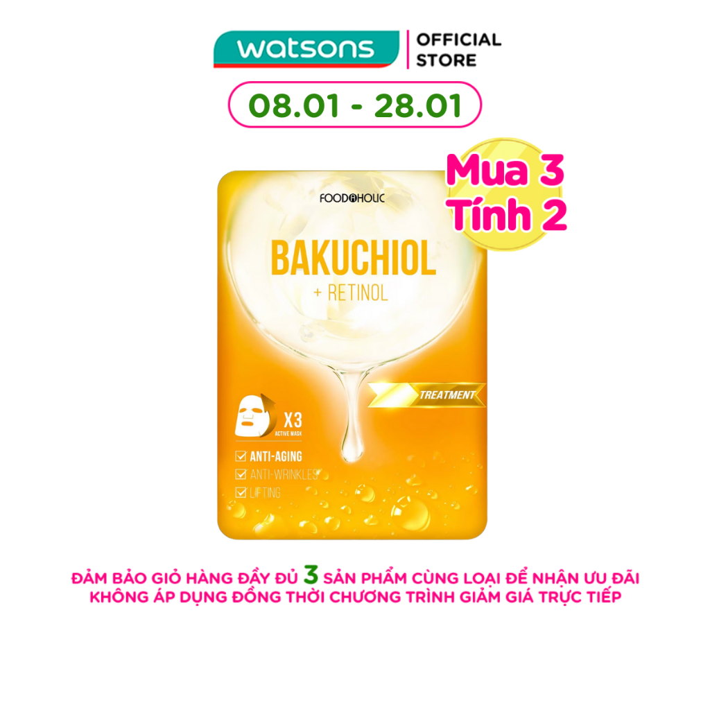 Mặt Nạ Foodaholic Bakuchiol Tái Tạo, Chống Lão Hoá Da Bakuchiol Ample Mask 23ml