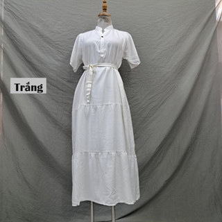 Đầm cổ trụ ráp tầng,from dài - suông, bigsize 50-75 kg