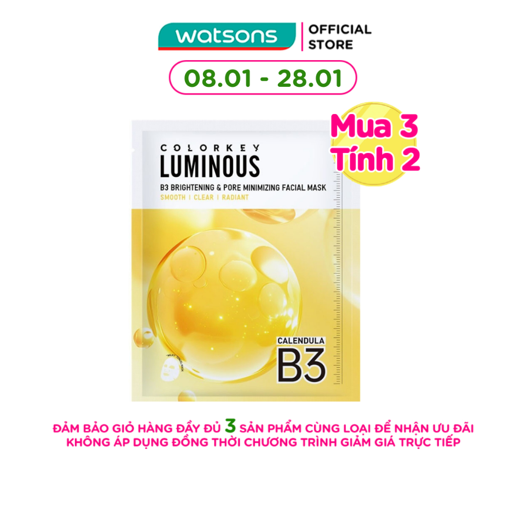 Mặt Nạ Se Khít Lỗ Chân Lông Và Sáng Da B3 Colorkey Luminous B3 Brightening & Pore Minimizing 30ml