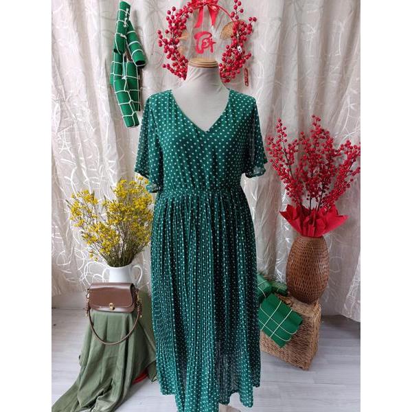 HT MODA thanh lý - Đầm cổ V chấm bi bymo - SIZE M