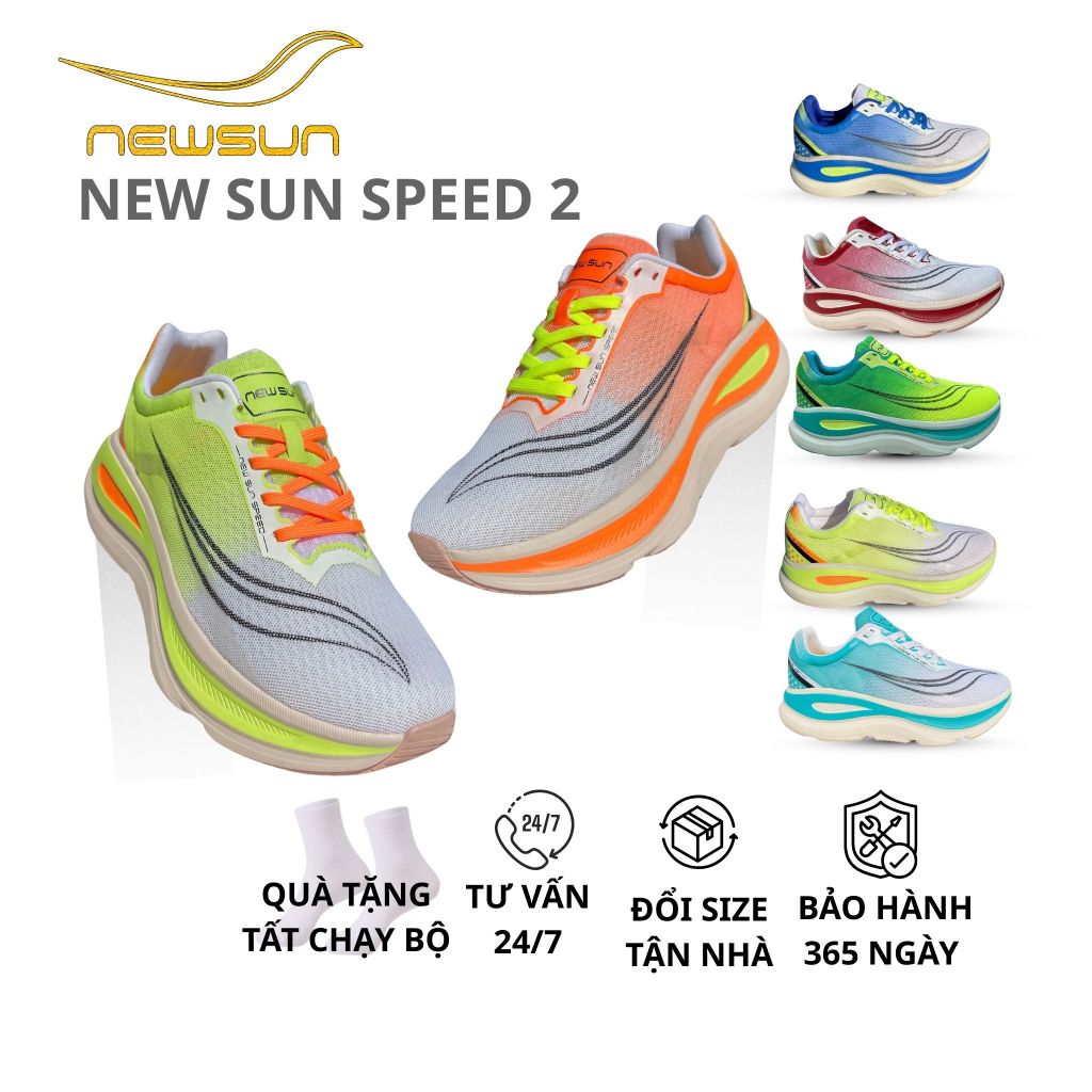 Giày Chạy Bộ NewSun Speed – Lưới Thoáng, Đệm SCF EVA Êm Ái, Bám Đường Tốt, Hỗ Trợ Chạy Dài