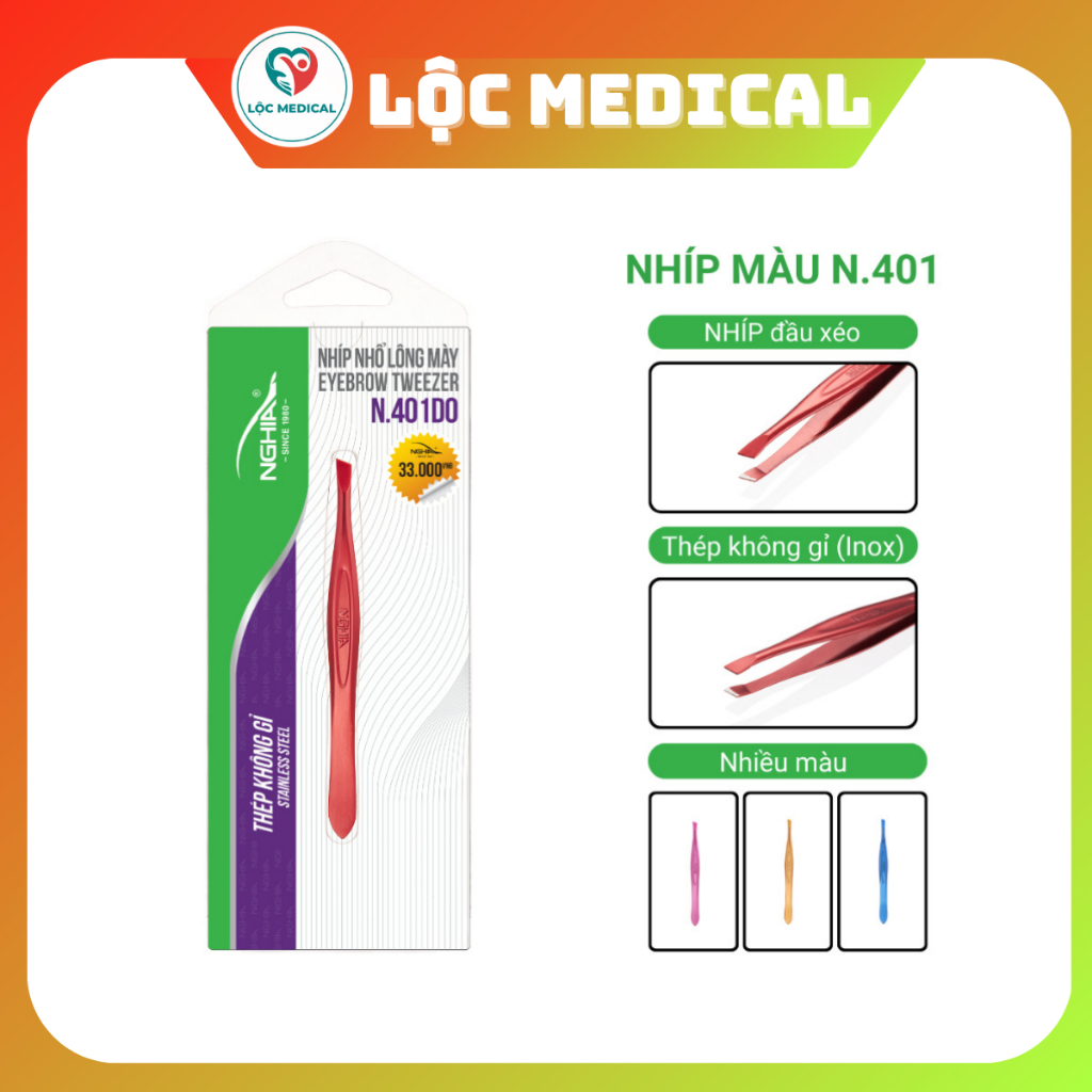 Kềm Nghĩa - Nhíp N-401 ( nhiều màu - màu ngẫu nhiên tùy đợt công ty)