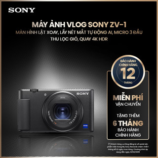 Máy ảnh vlog Sony ZV-1 màn hình lật xoay, lấy nét mắt tự động AI, micro 3 đầu thu lọc gió, quay 4K HD
