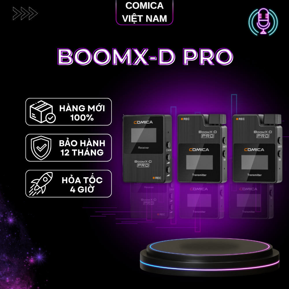 COMICA BOOMX-D D1 PRO / D2 PRO - Mic Thu Âm Không Dây Cho Điện Thoại & Máy Ảnh - Bảo Hành 12 Tháng