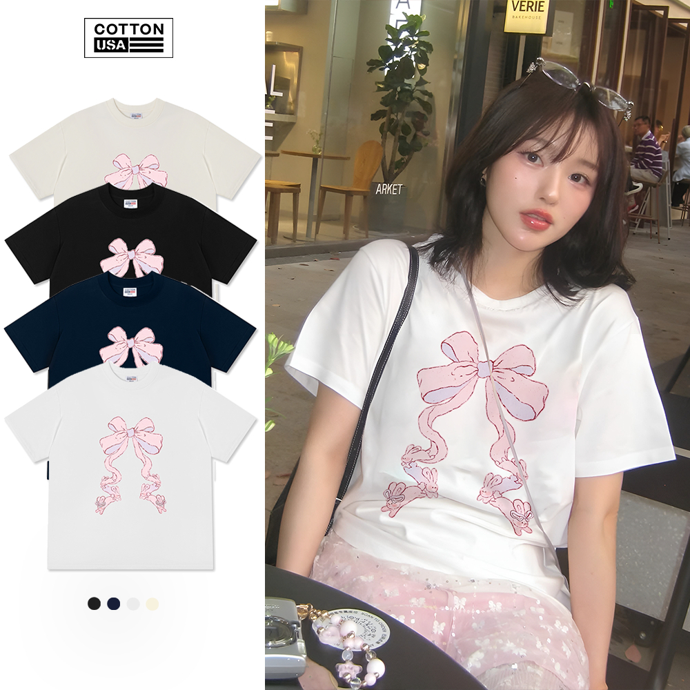 Áo Thun Relaxed Fit CottonUSA Girly Mood "Rabbit Ribbon" - TL1715TL