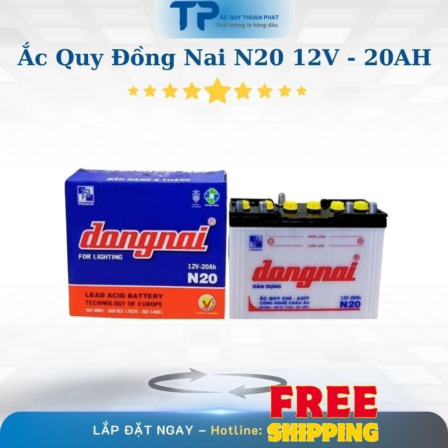 Ắc Quy Đồng Nai N20 12V - 20AH chuyên dùng: Thắp sáng, thắp đèn 12V Xe ba gác Điện dân dụng