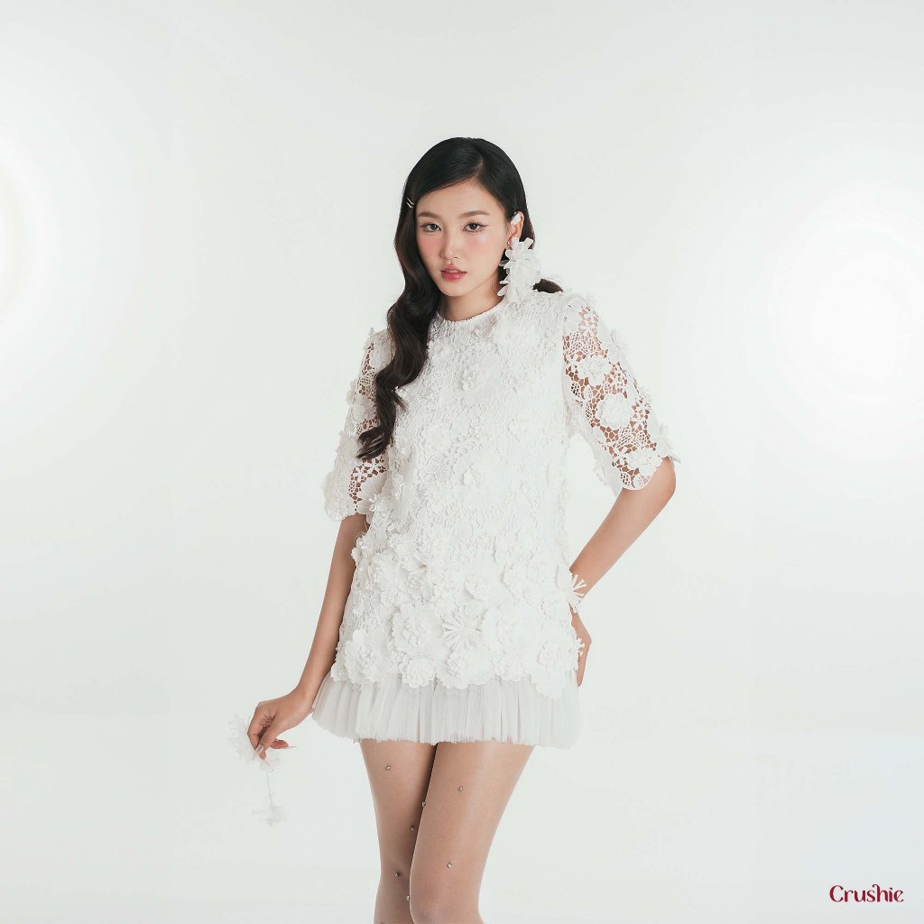 Váy đầm Crushie thiết kế đính hoa 3D ren lưới - Yumita Dress độc quyền Crushie