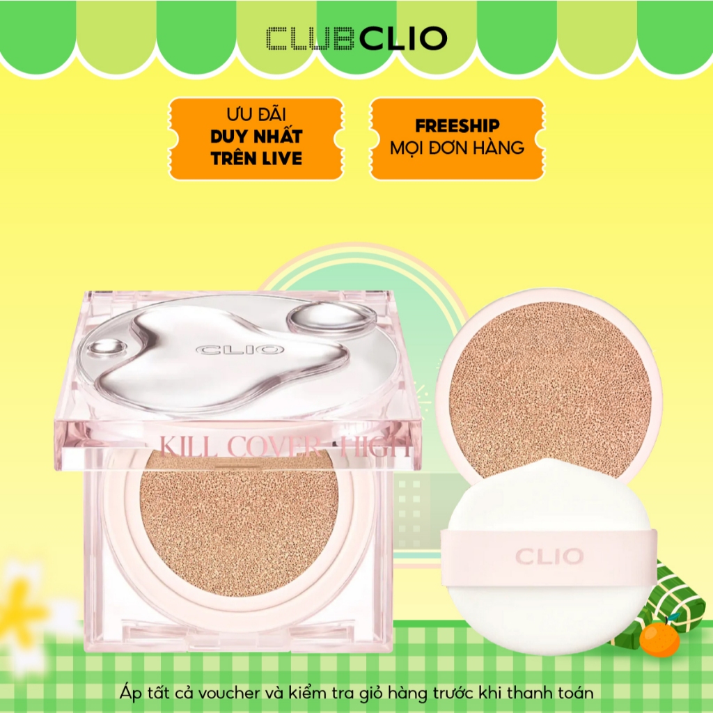 [LIVE] Phấn nước Club Clio Đa Hiệu Ứng Kill Cover Cushion 14g (lì - bóng - căng mướt)(Cushion Clio -