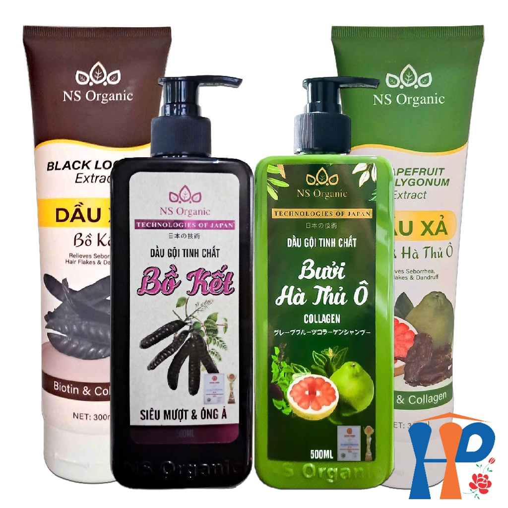 Cặp Gội Xả thảo dược NS Organic Herbal Shampoo & Conditioner 800ml (làm sạch, mọc đen tóc) Hani Peni