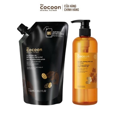 [MUA 2 GIẢM 46%] Combo Gel tắm đường thốt nốt An Giang 500ml & Túi refill tẩy da chết cơ thể cà phê Cocoon 600ml