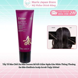 Tẩy Tế Bào Chết Da Đầu Cocoon Bồ Kết Giảm Ngứa Nhờn Da Đầu Gleditsia Scalp Scrub 200ml-Marie Japan