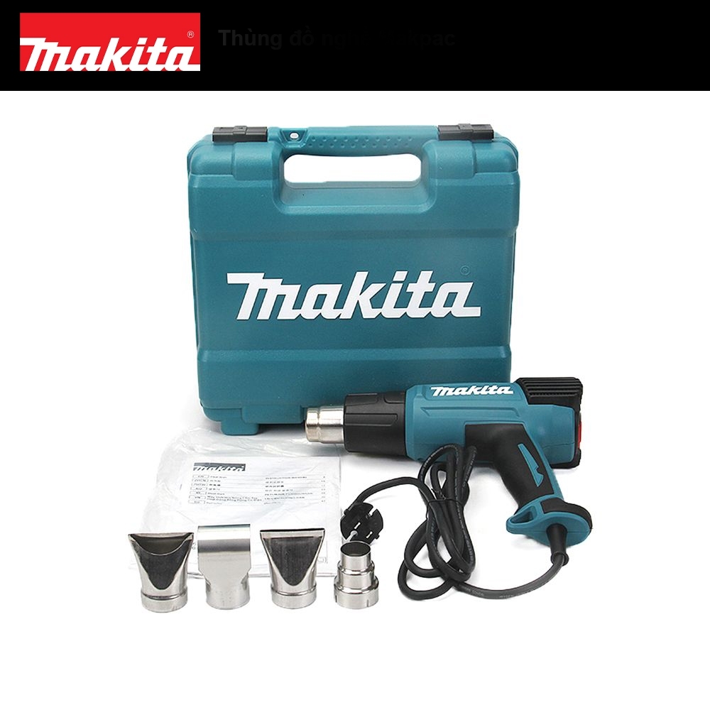 Máy Thổi Hơi Nóng Makita HG6530V HG6530VK 2000W Có Màn Hình LCD Kèm Phụ Kiện Chính Hãng