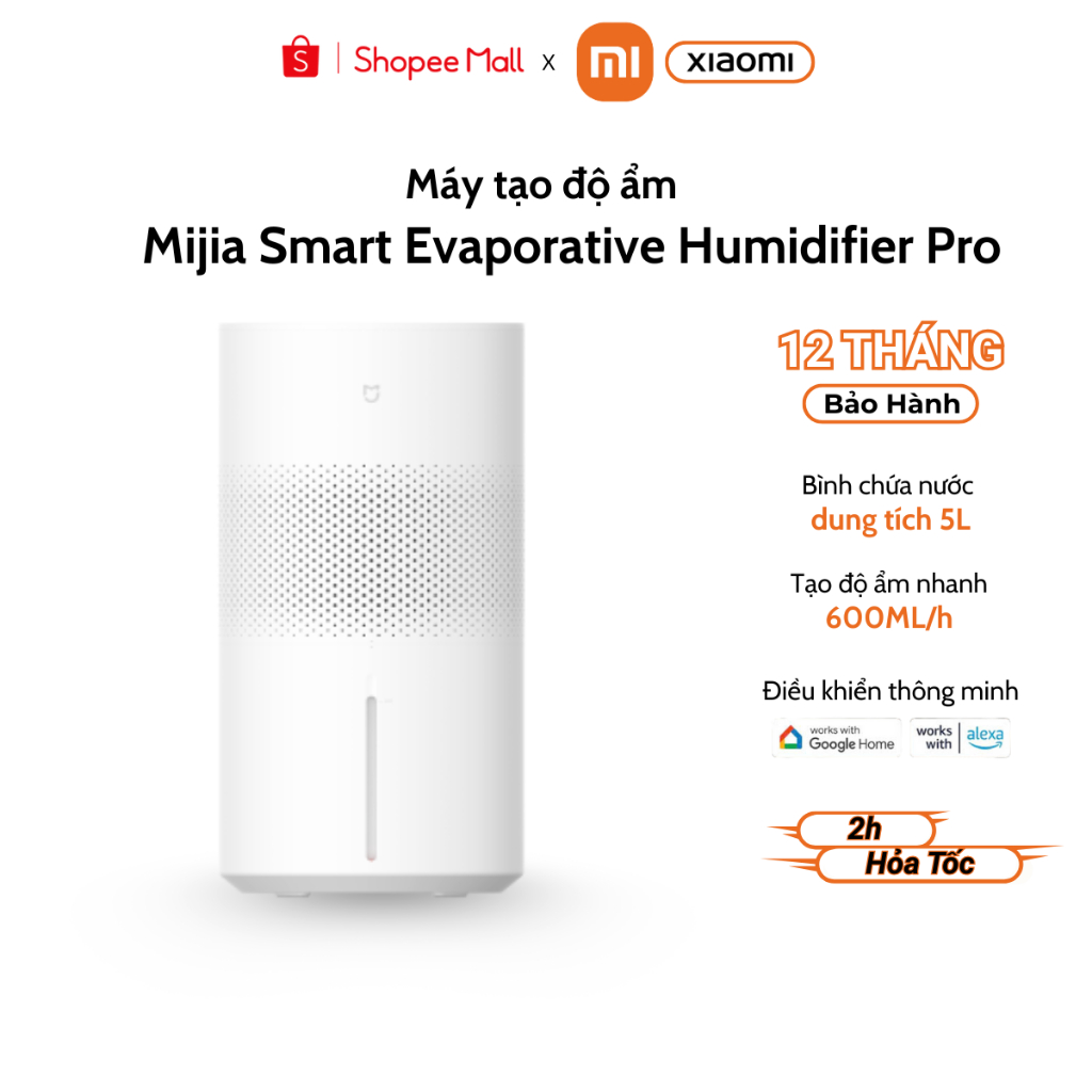 Máy tạo độ ẩm Xiaomi Mijia Smart Evaporative Humidifier Pro Dung Tích 5L - Bảo Hành 12 Tháng