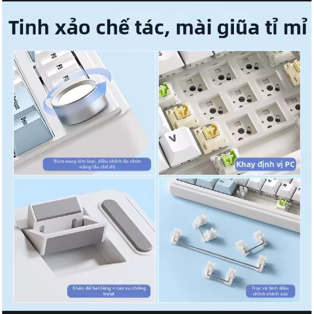 (new)bàn phím cơ không dây AULA F75 3 mode kết nối