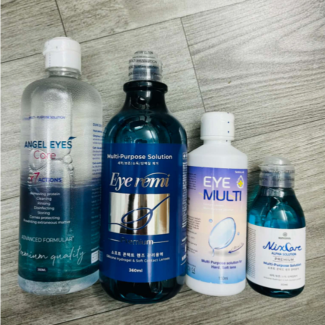 Combo Angel eyes care/ NIXCARE / EYE REMI /EYE MULTI PLUS Nước ngâm 160ml và nhỏ mắt dành cho đeo le